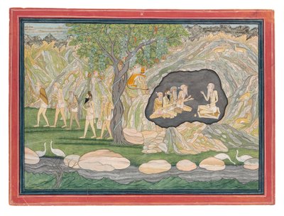 The Five Siddhas Make Their Way to the Kailasha Mountains by Purkhu